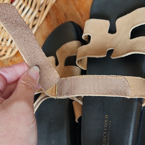 PROJECT CLOUD MAYVEN Sandals Slides Leather Suede Chestnut Size 11 - Picture 9 of 13